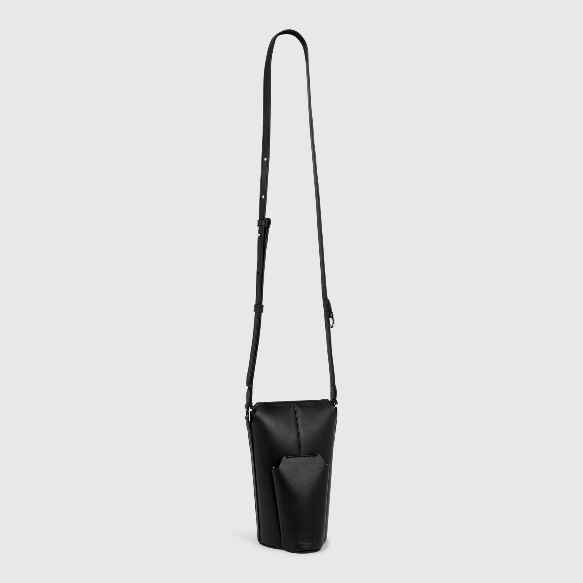 ECCO® Pot Double Leather Crossbody Bag - Black - Main