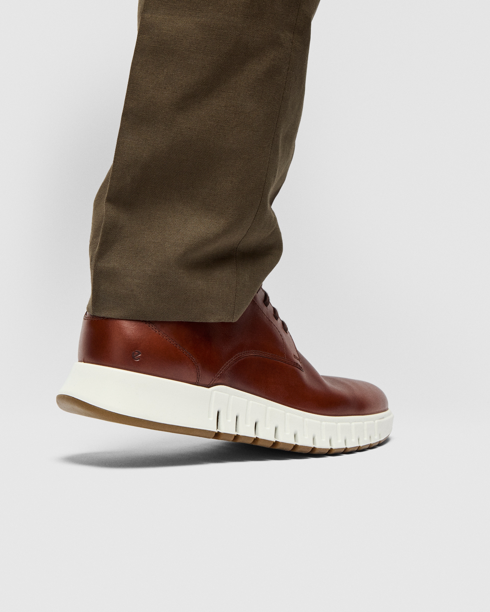 Men's ECCO® Gruuv Studio Leather Derby Shoe - Brown - Lifestyle image-1
