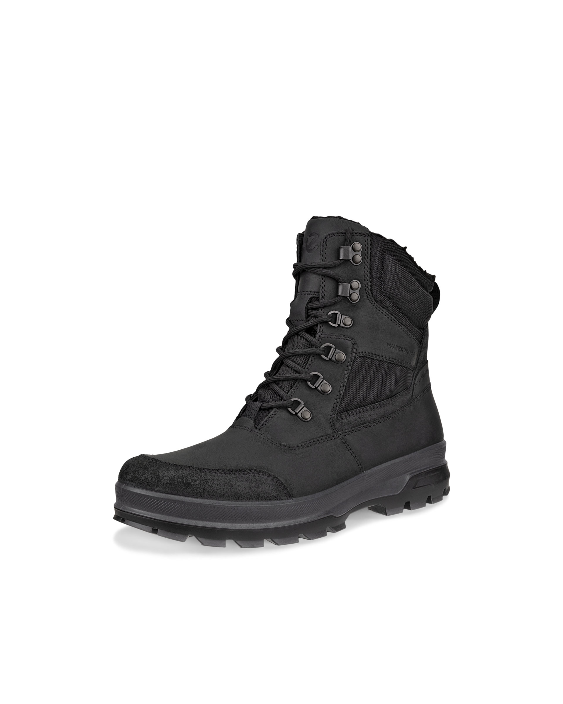 Men's ECCO® Rugged Track Nubuck Waterproof Boot - Black - Main