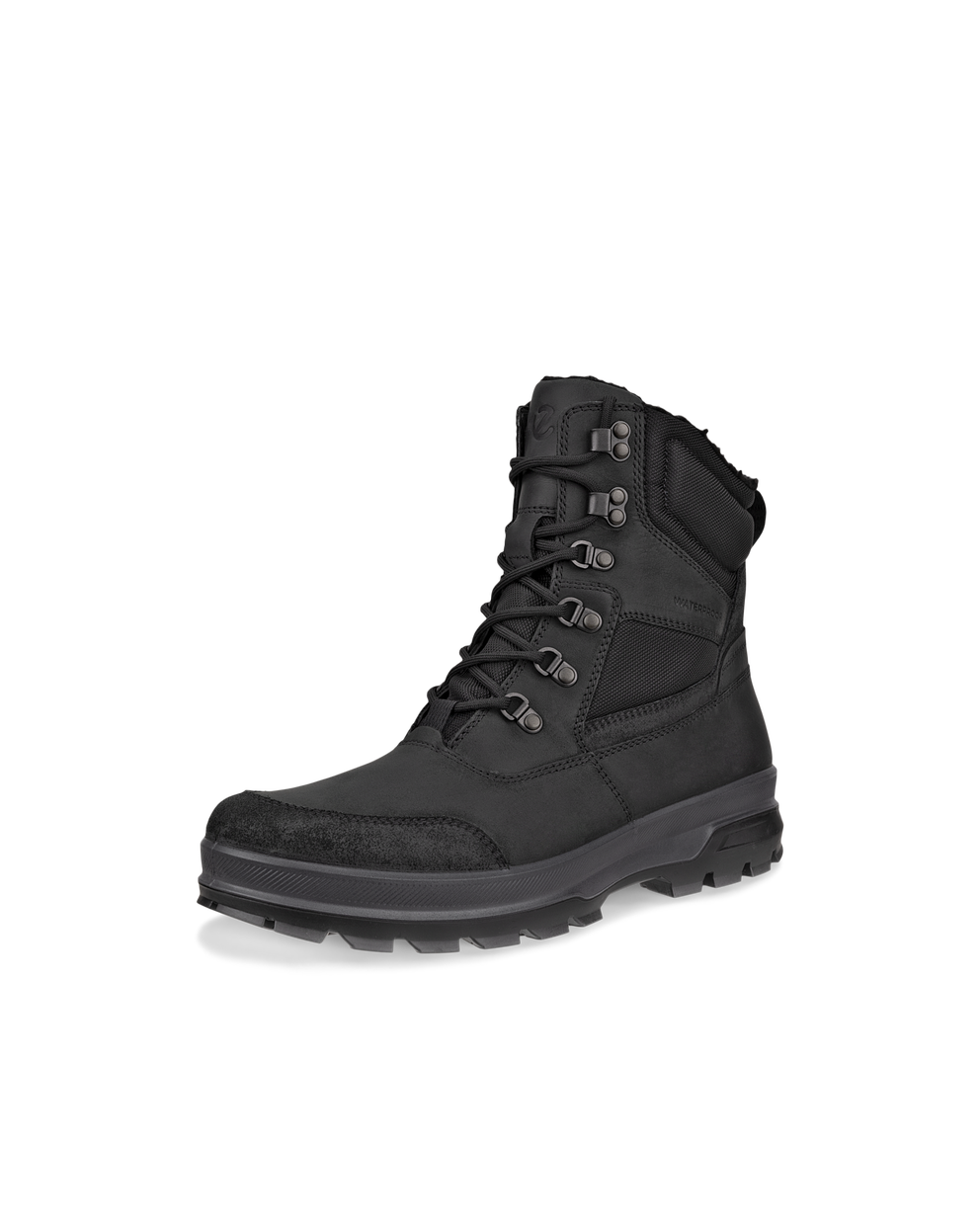 Men's ECCO® Rugged Track Nubuck Waterproof Boot - Black - Main