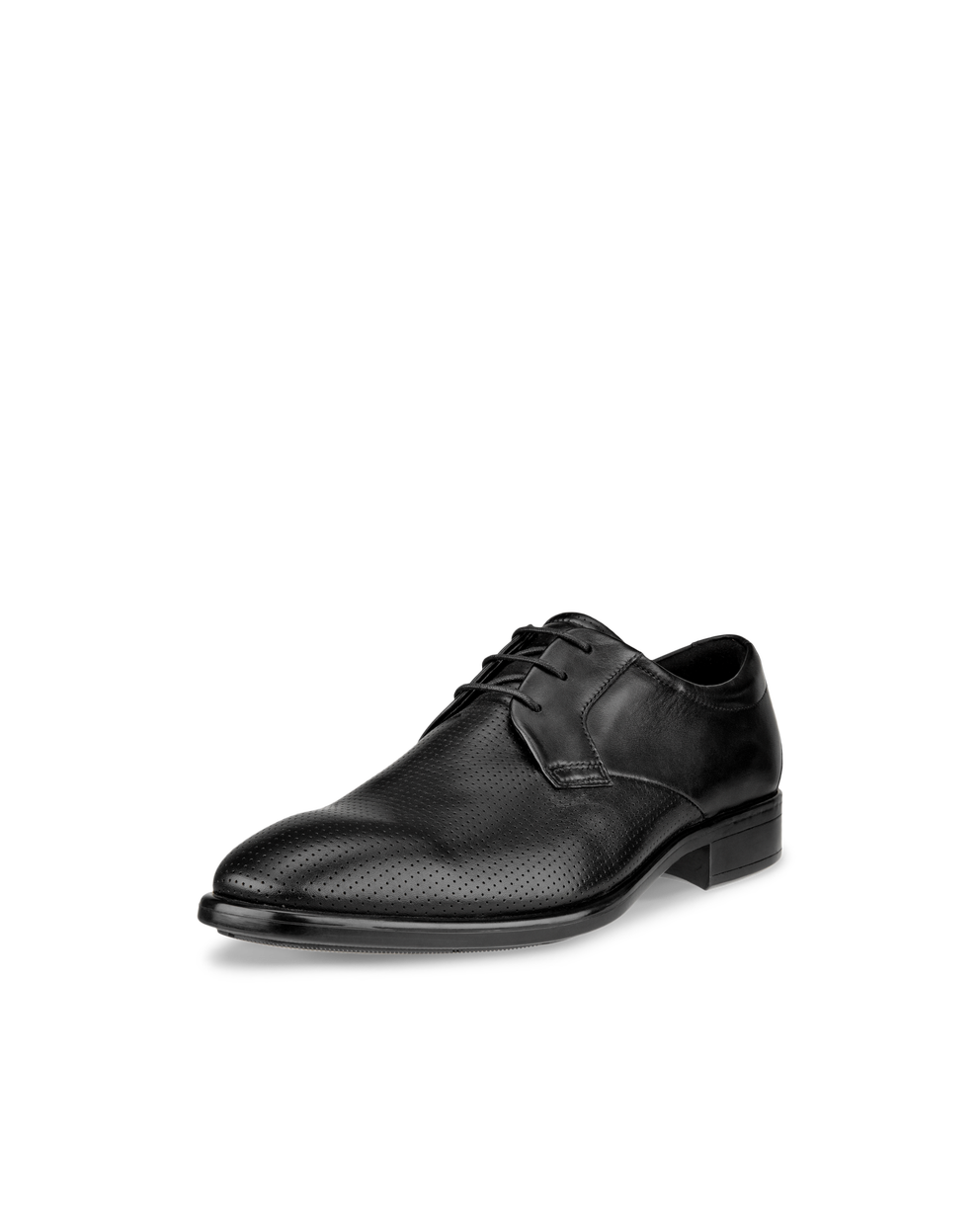 Men's ECCO® Citytray Leather Derby Shoe - Black - Main