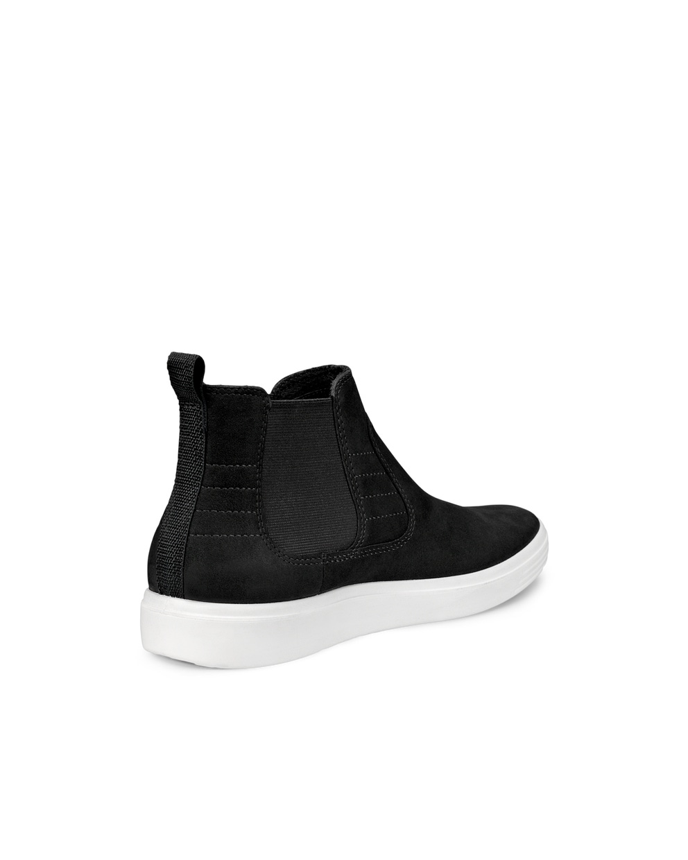 Women's ECCO® Soft Classic Nubuck Chelsea Sneaker - Black - Back