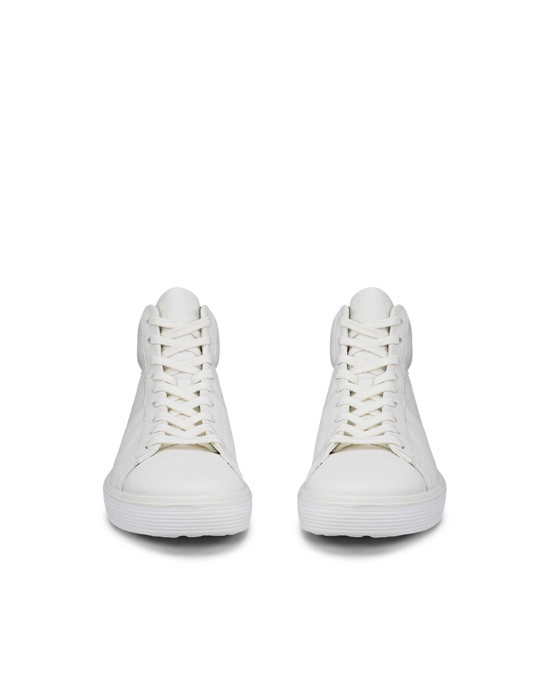 ECCO Soft 60 ウィメンズ レザーハイカットスニーカー - 白 - Front pair