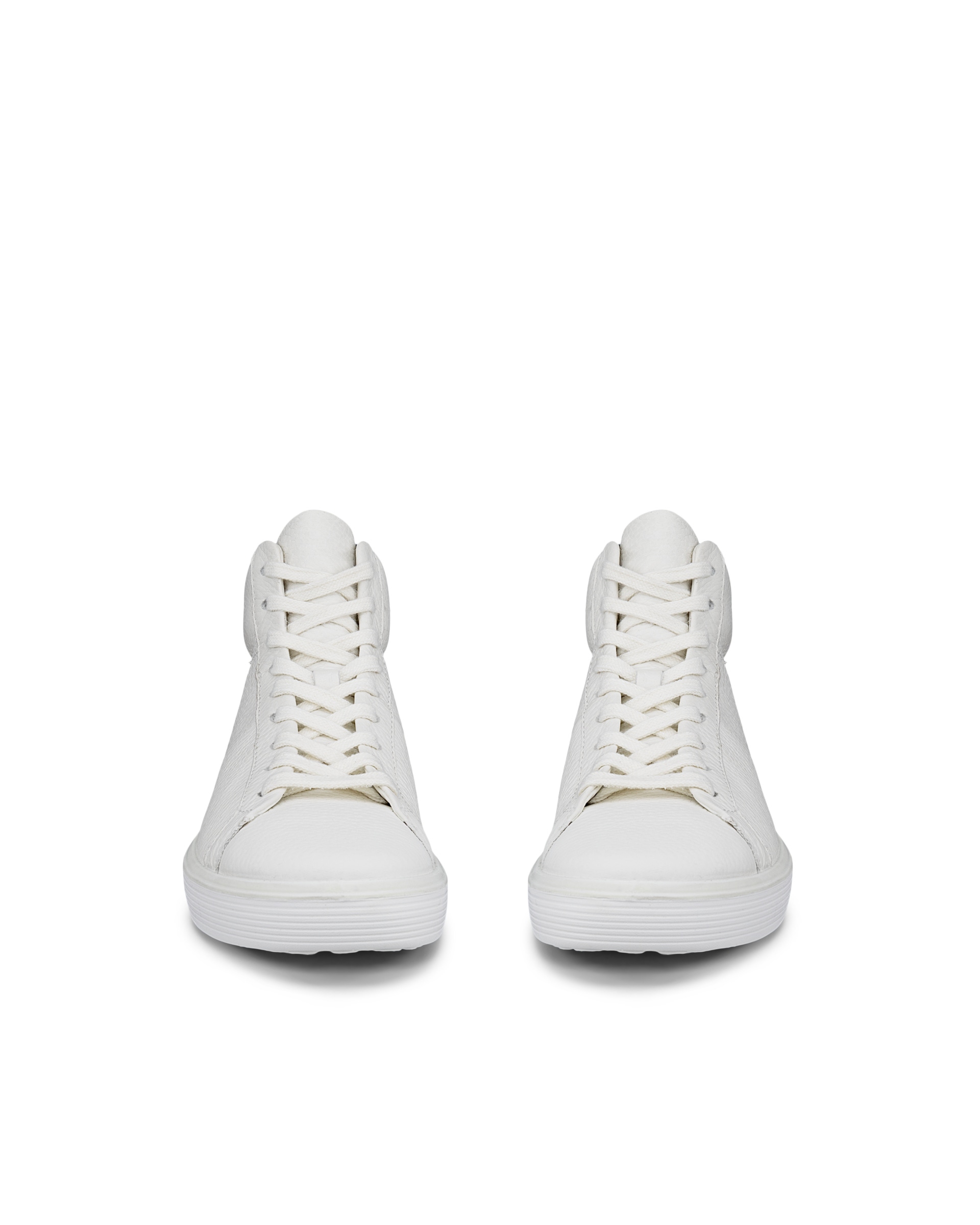 Women's ECCO® Soft 60 Leather High-Top Sneaker - White - Front pair