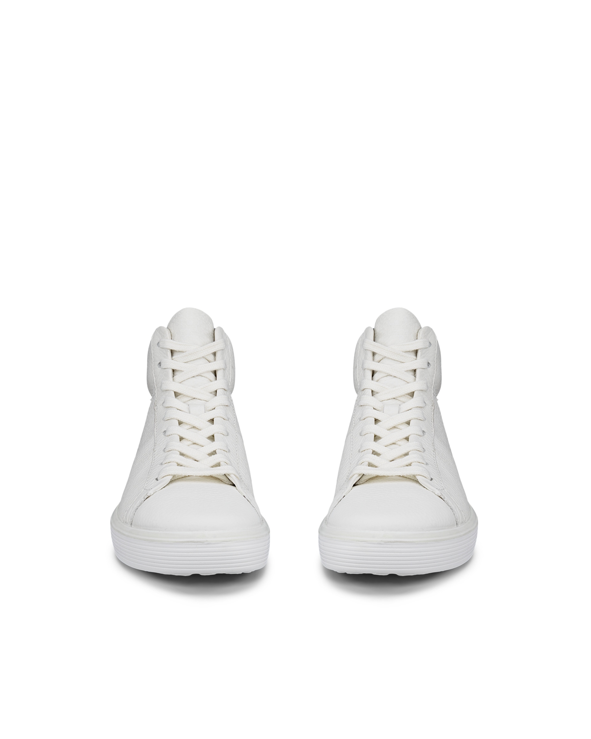 ECCO Soft 60 ウィメンズ レザーハイカットスニーカー - 白 - Front pair