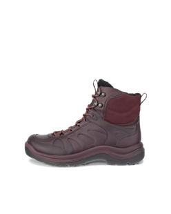 Women's ECCO® Offroad Leather Waterproof Mid-Cut Outdoor Boot - Purple - Outside