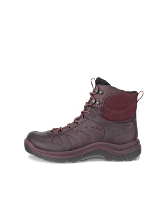 Women's ECCO® Offroad Leather Waterproof Mid-Cut Outdoor Boot - Purple - Outside