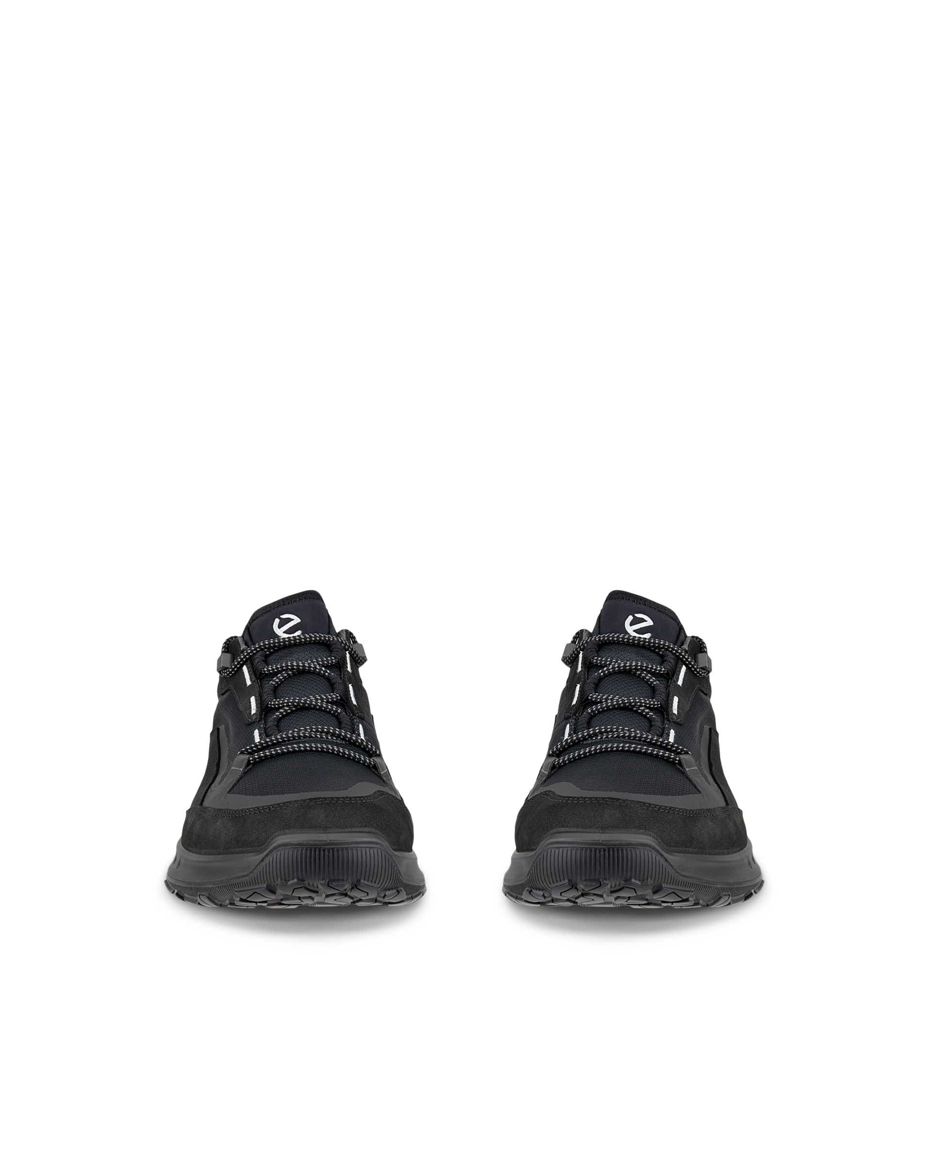 Men's ECCO® ULT-TRN Low Nubuck Waterproof Hiking Shoe - Black - Front pair