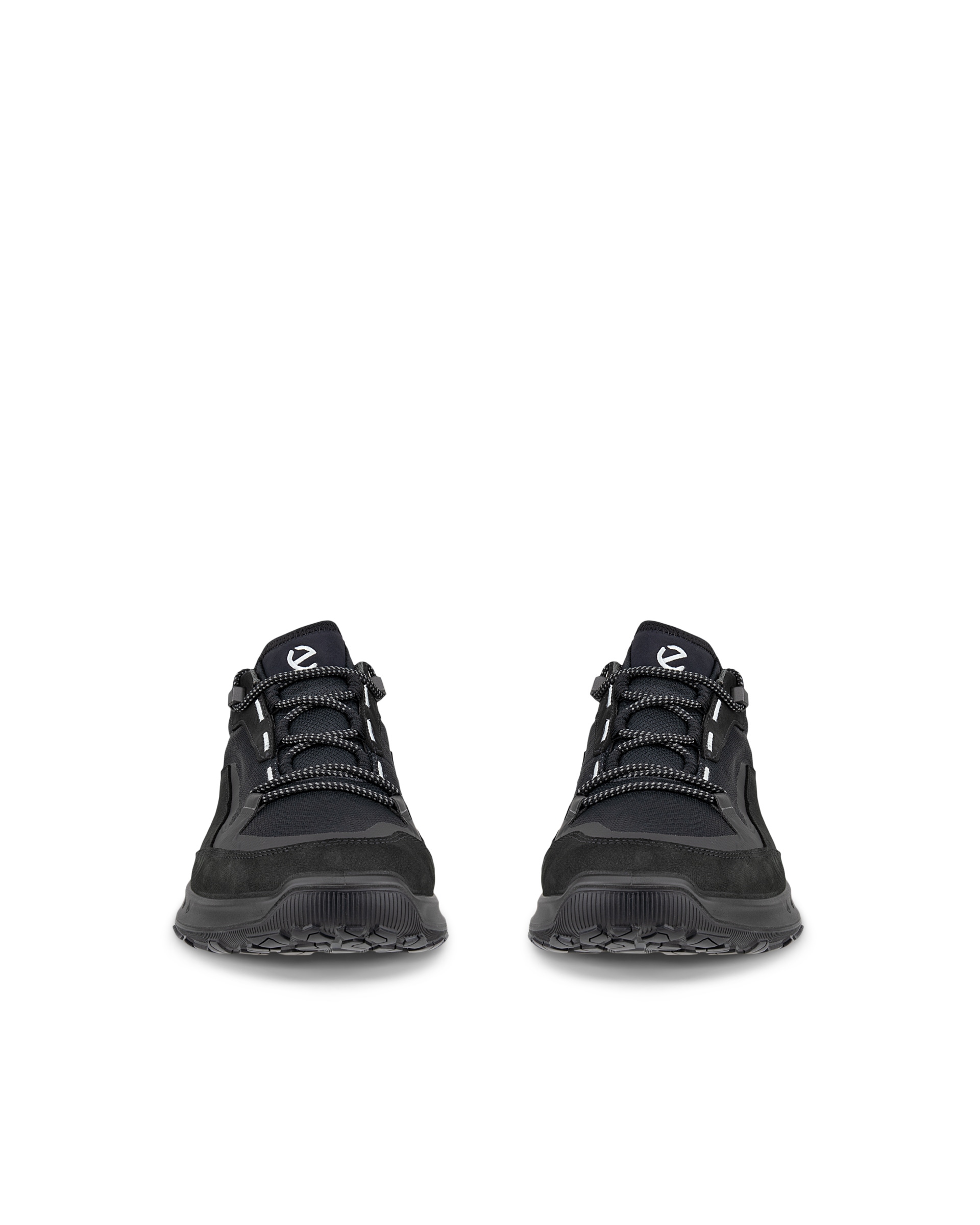 Men's ECCO® ULT-TRN Low Nubuck Waterproof Hiking Shoe - Black - Front pair