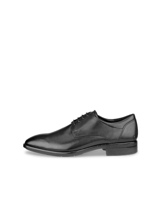 Men's ECCO® Citytray Leather Derby Shoe - Black - Outside