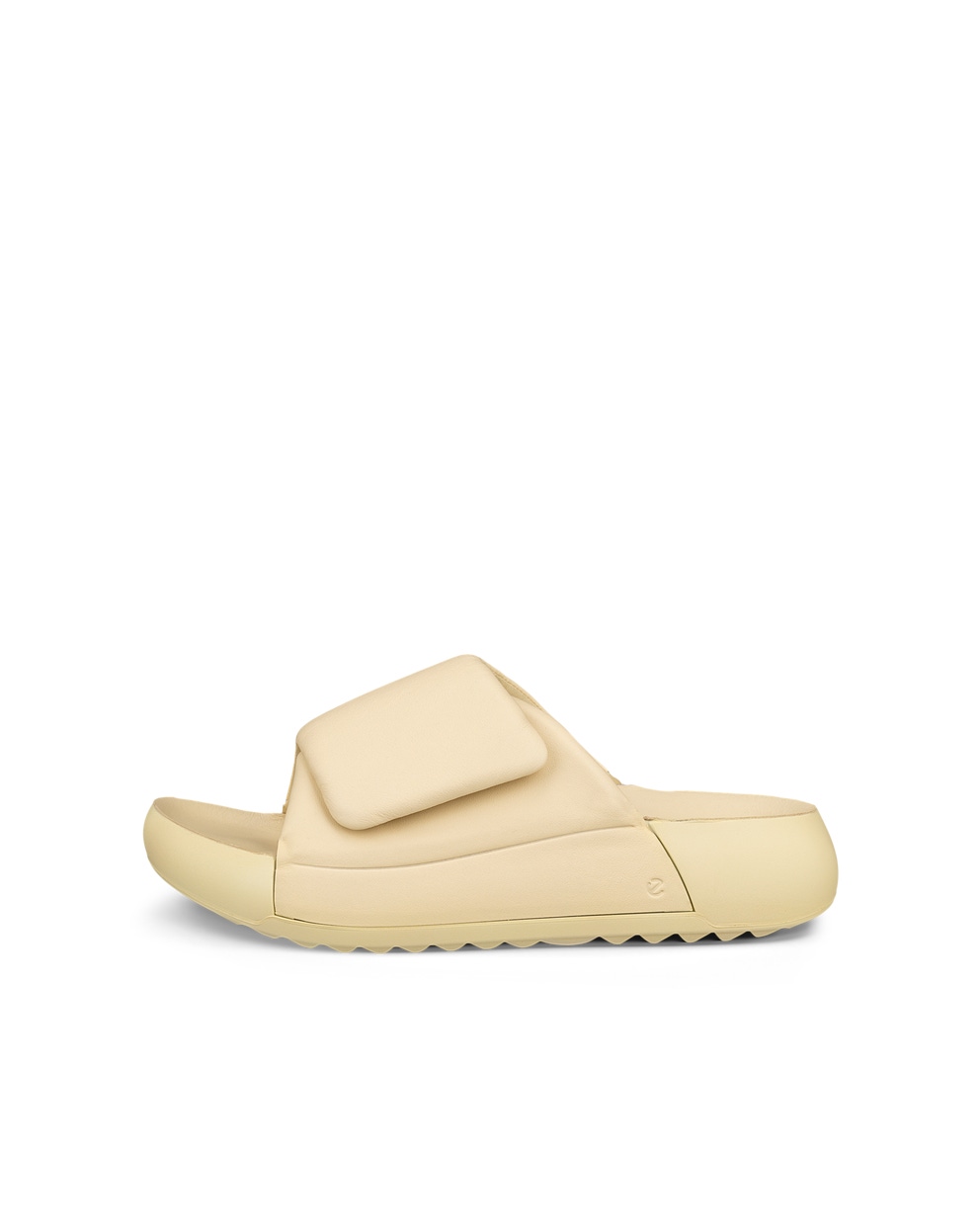 Women's ECCO® Cozmo Platform Leather Sandal - Yellow - Outside