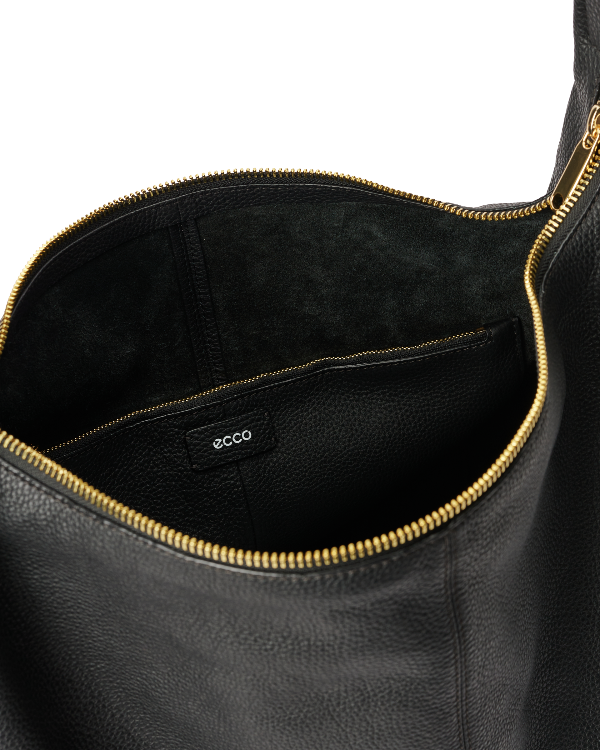 ECCO® Hobo Leather Hobo Bag - Black - Inside