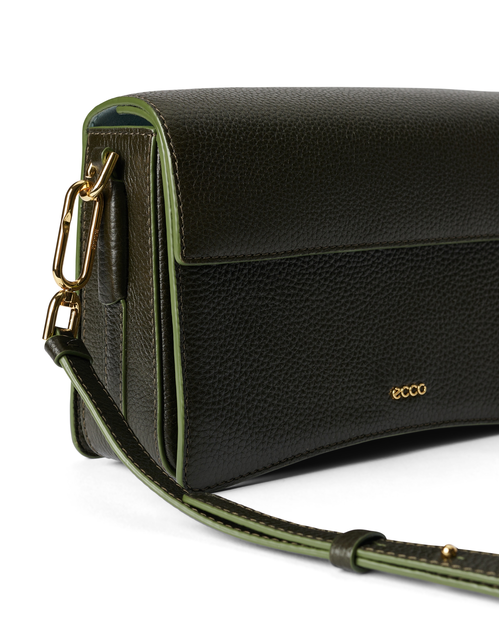 ECCO Pinch Large Pebbled レザークロスボディバッグ - グリーン - Detail-1