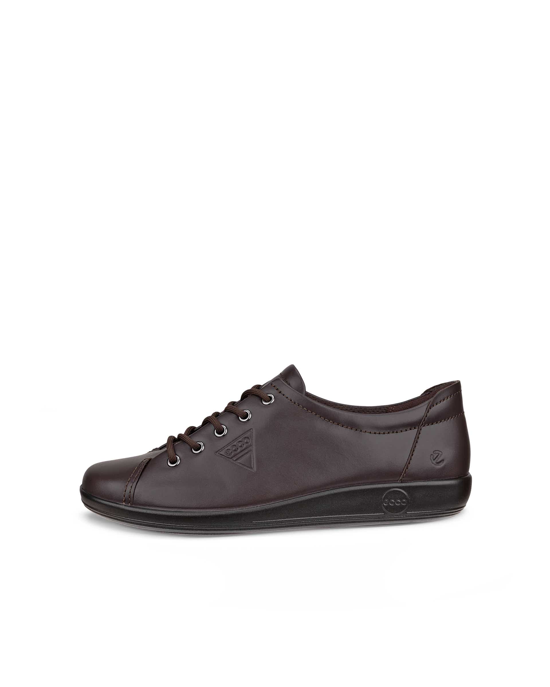 ECCO® SOFT 2.0 chaussures de marche en cuir pour femme - Marron - Outside