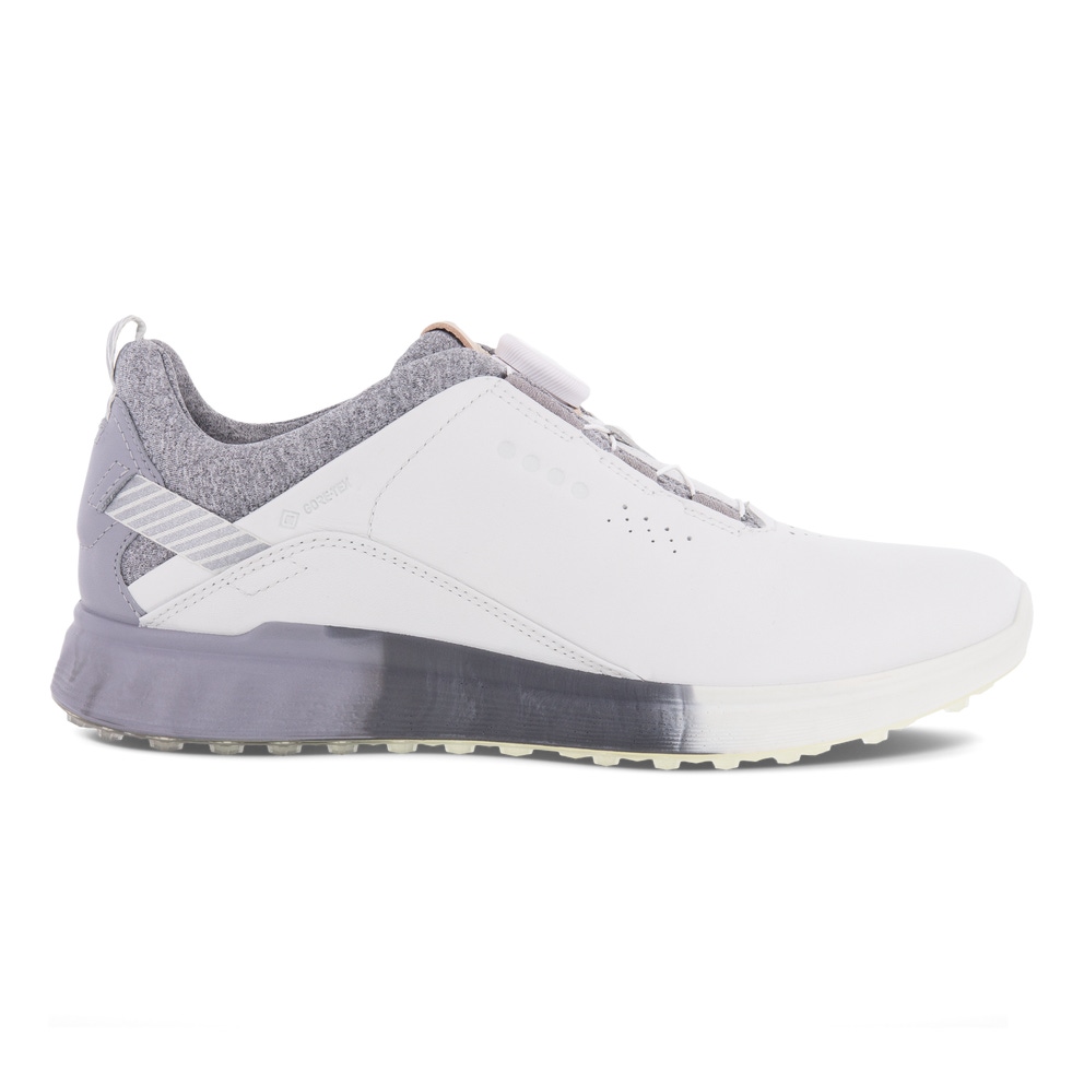 Zapatos golf de piel Gore-Tex ECCO® Golf S-Three para mujer - Blanco - Outside