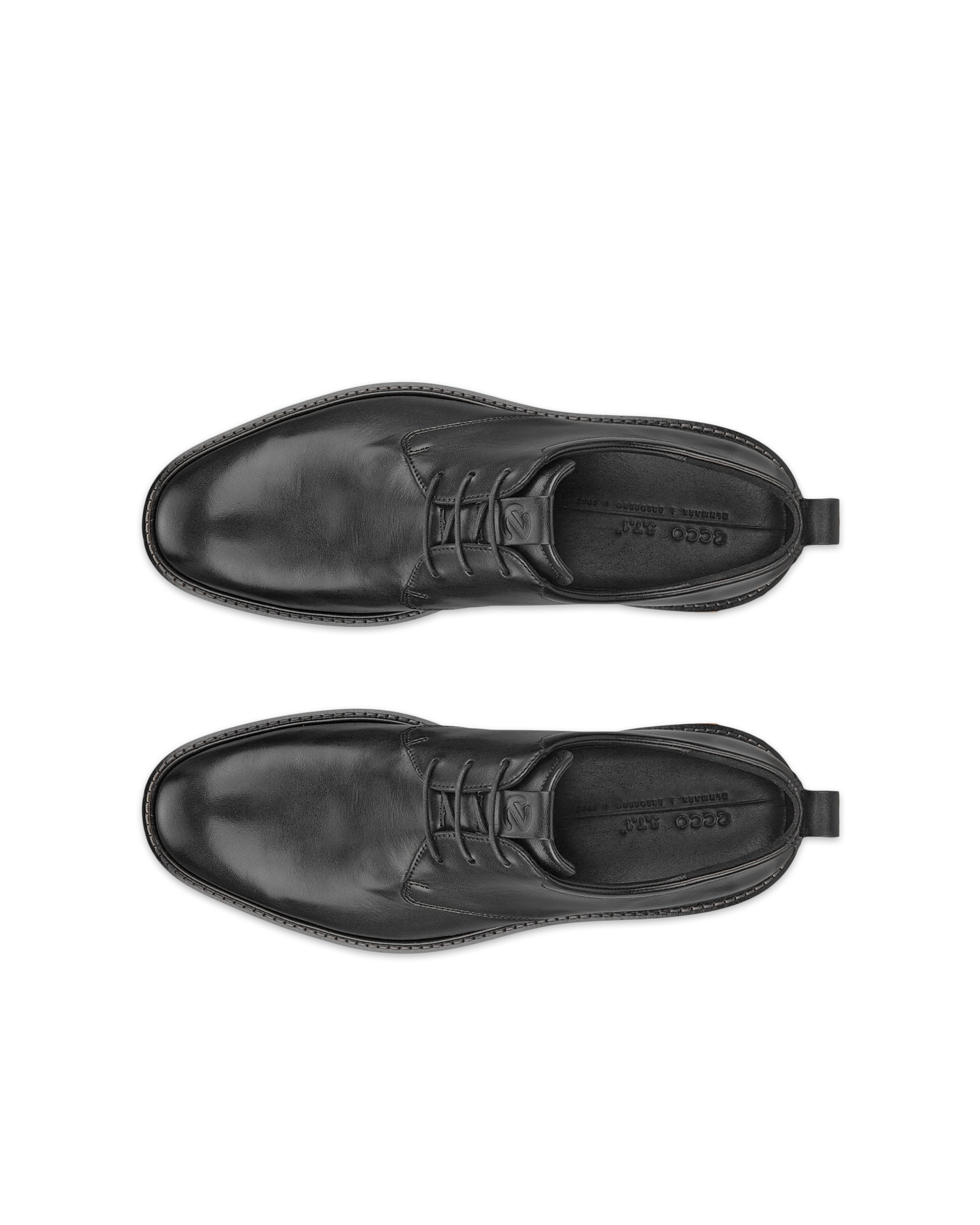 Men's ECCO® St.1 Hybrid Leather Derby Shoe - Black - Top left pair