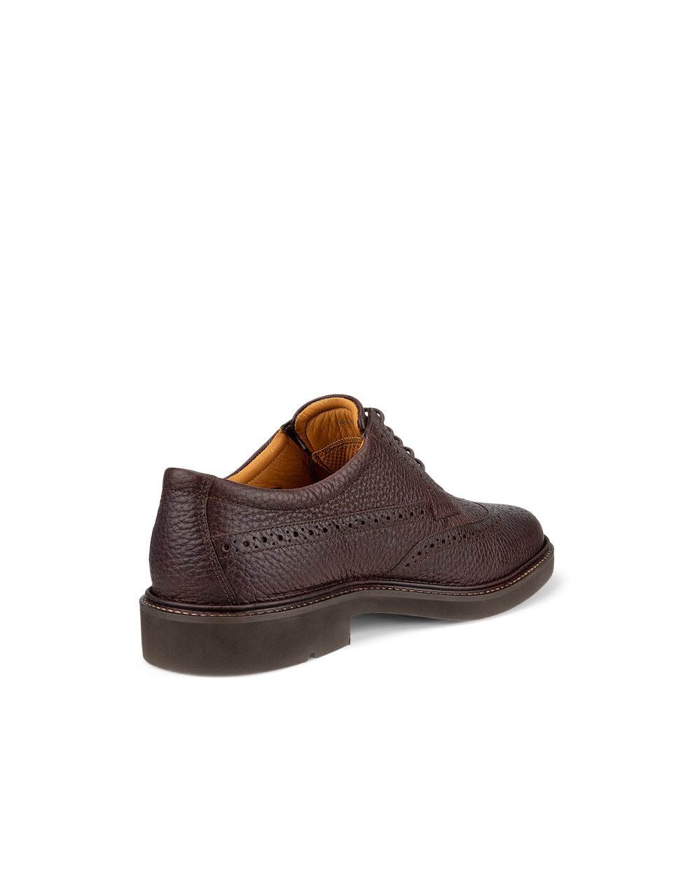 Men's ECCO® Metropole London Leather Brogue Shoe - Brown - Back