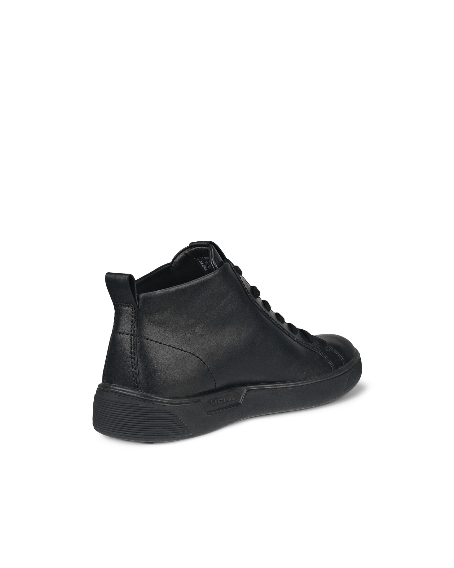 Men's ECCO® Street Tray Leather Gore-Tex High-Top Sneaker - Black - Back