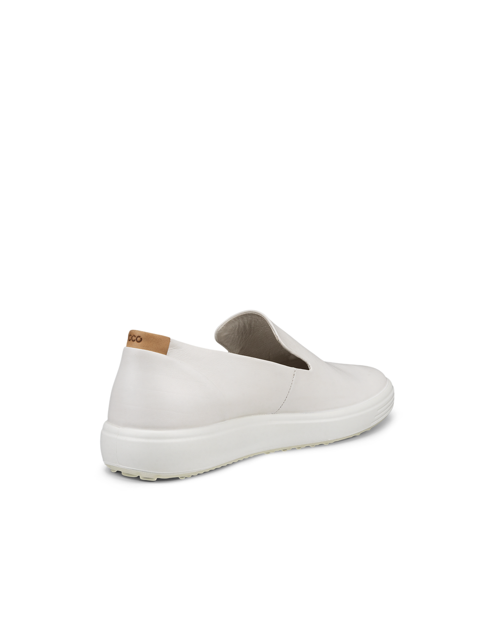 Women's ECCO® Soft 7 Leather Slip-On - White - Back