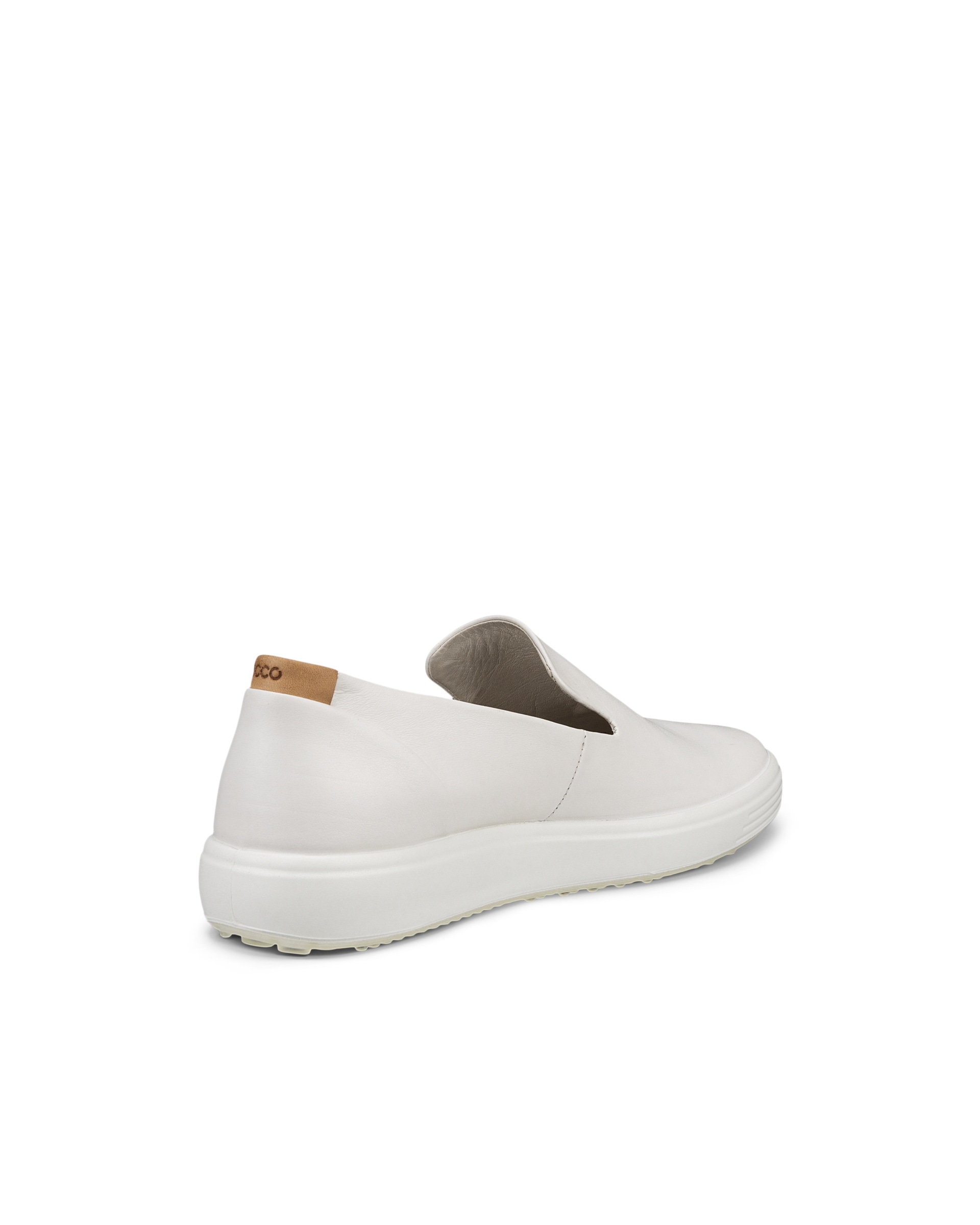 Women's ECCO® Soft 7 Leather Slip-On - White - Back