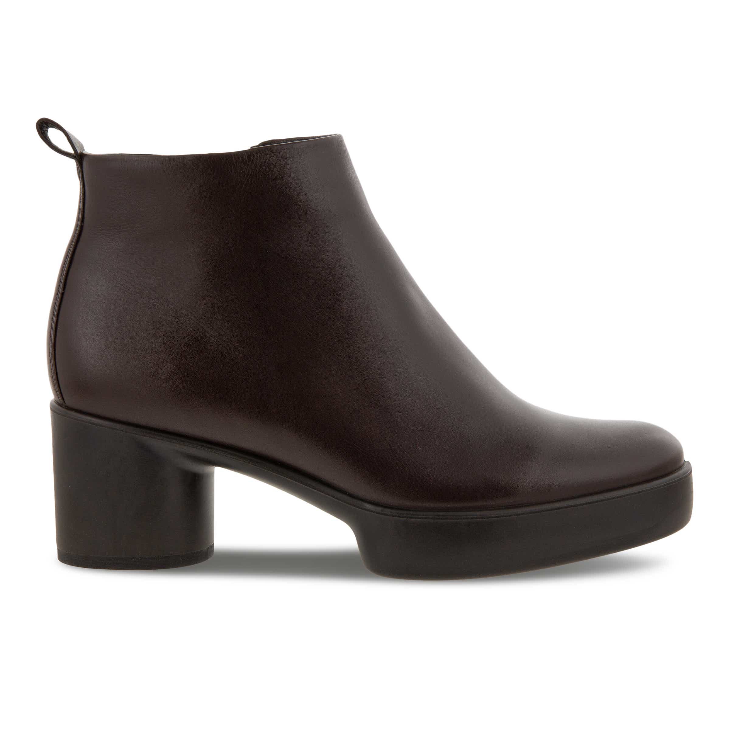 Women's ECCO® Shape Sculpted Motion 35 Leather Ankle Boot - Brown - Outside