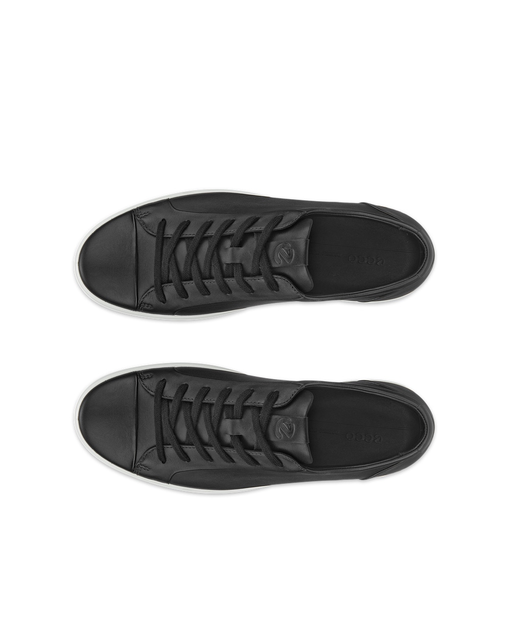 Men's ECCO® Soft 7 Leather Sneaker - Black - Top left pair