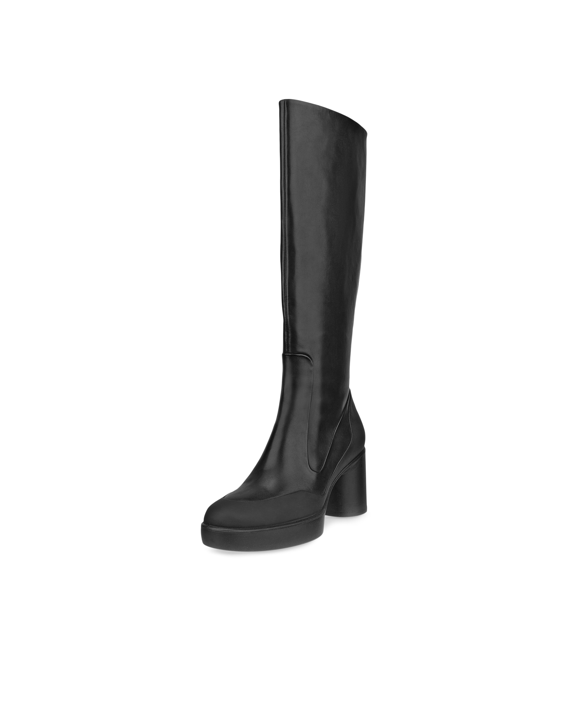 Women's ECCO® Shape Sculpted Motion 55 Leather High-Cut Boot - Black - Main