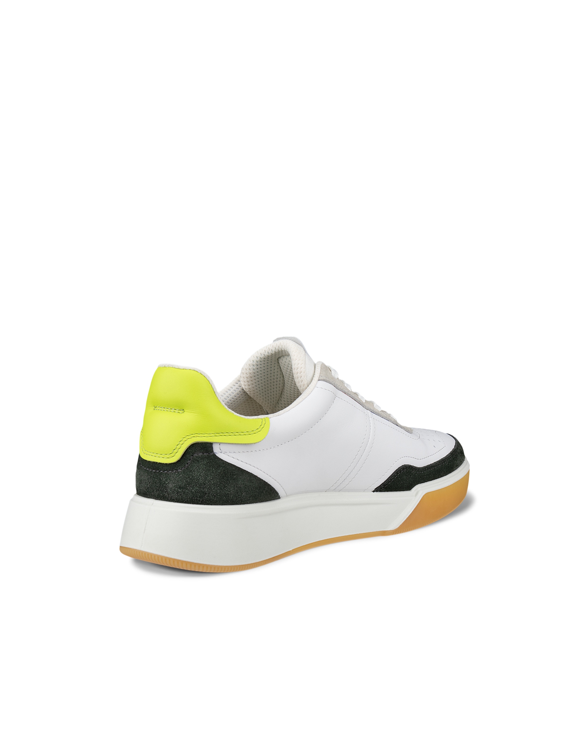 Men's ECCO® Street Court Leather Sneaker - White - Back