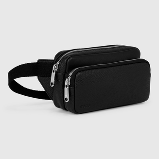 ECCO® Textureblock Leather Waist Bag - Black - Main