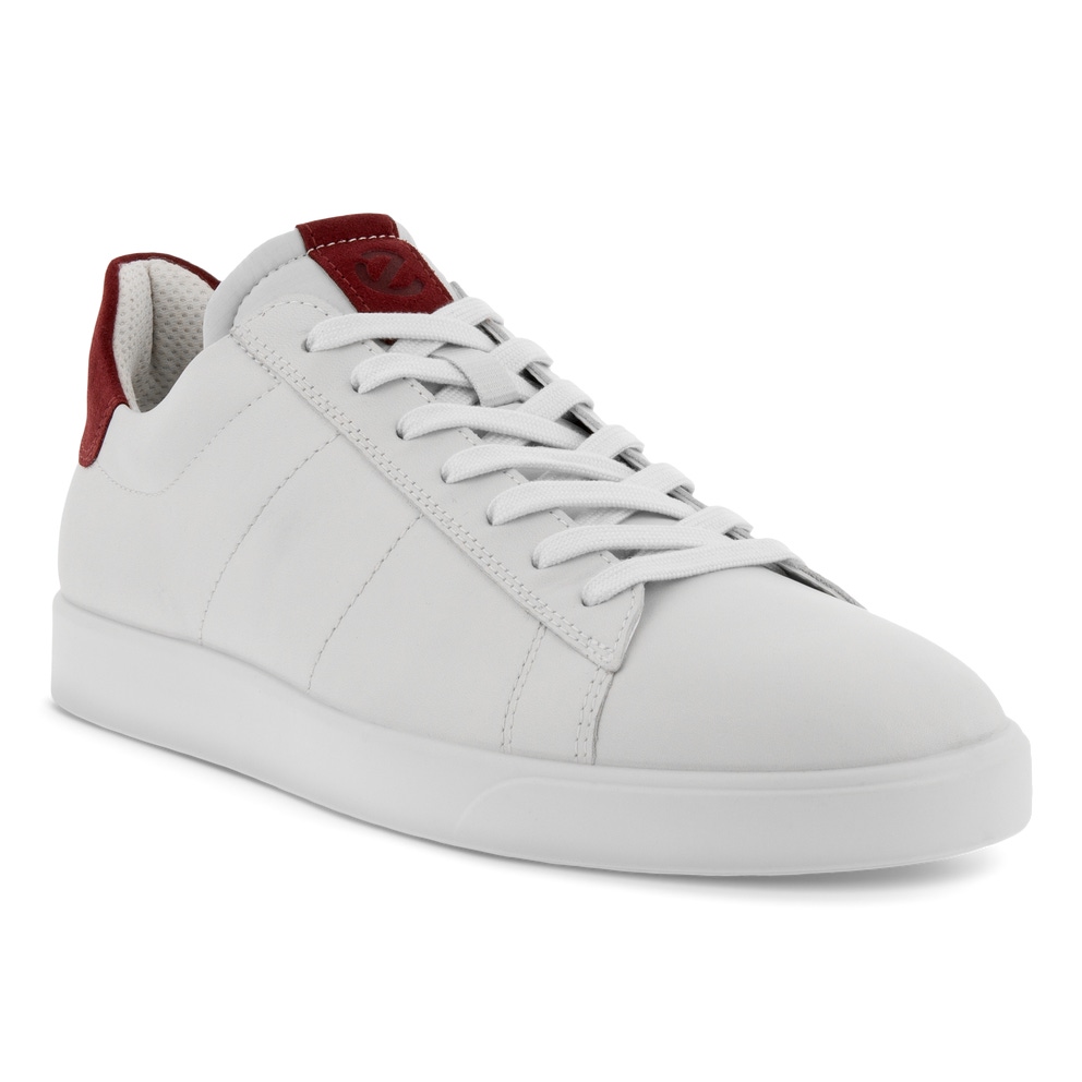 Men's ECCO® Street Lite Leather Sneaker - White - Main