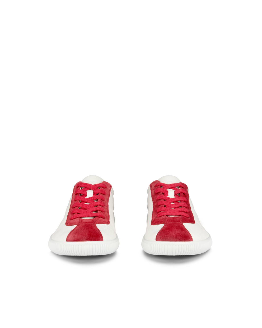 남성 ECCO® Soft Zero 가죽 트레이너 - Red - Front pair