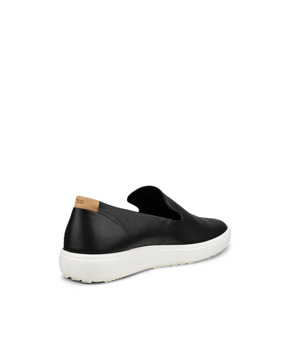 Leather fashion slip on trainers womens