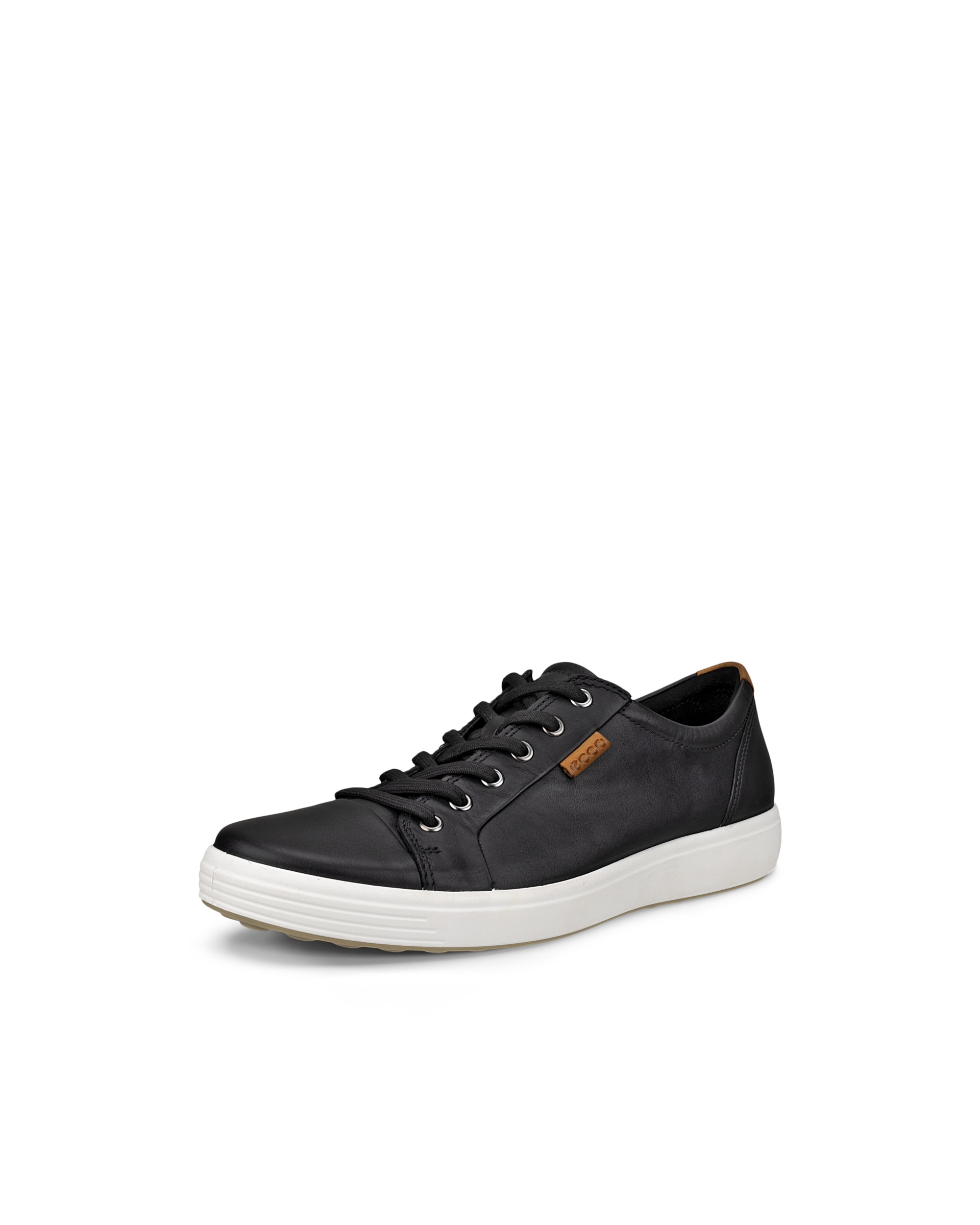 Men's ECCO® Soft 7 Leather Sneaker - Black - Main