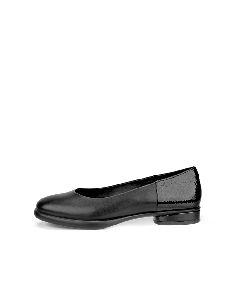 Women's ECCO® Sculpted LX Leather Ballerina - Black - Outside