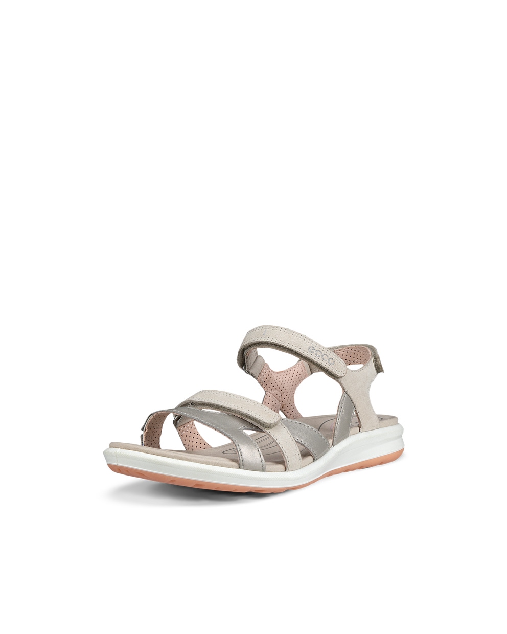 Women's ECCO® Cruise II Nubuck Flat Sandal - Grey - Main