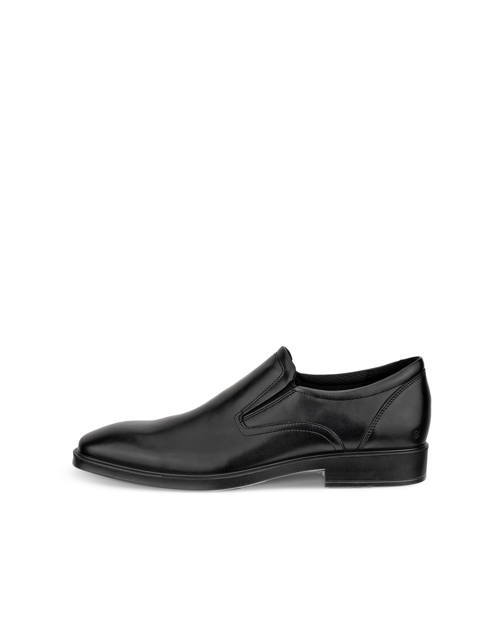 Men's ECCO® Metropole Milan Leather Slip-On Derby Shoe - Black - Outside