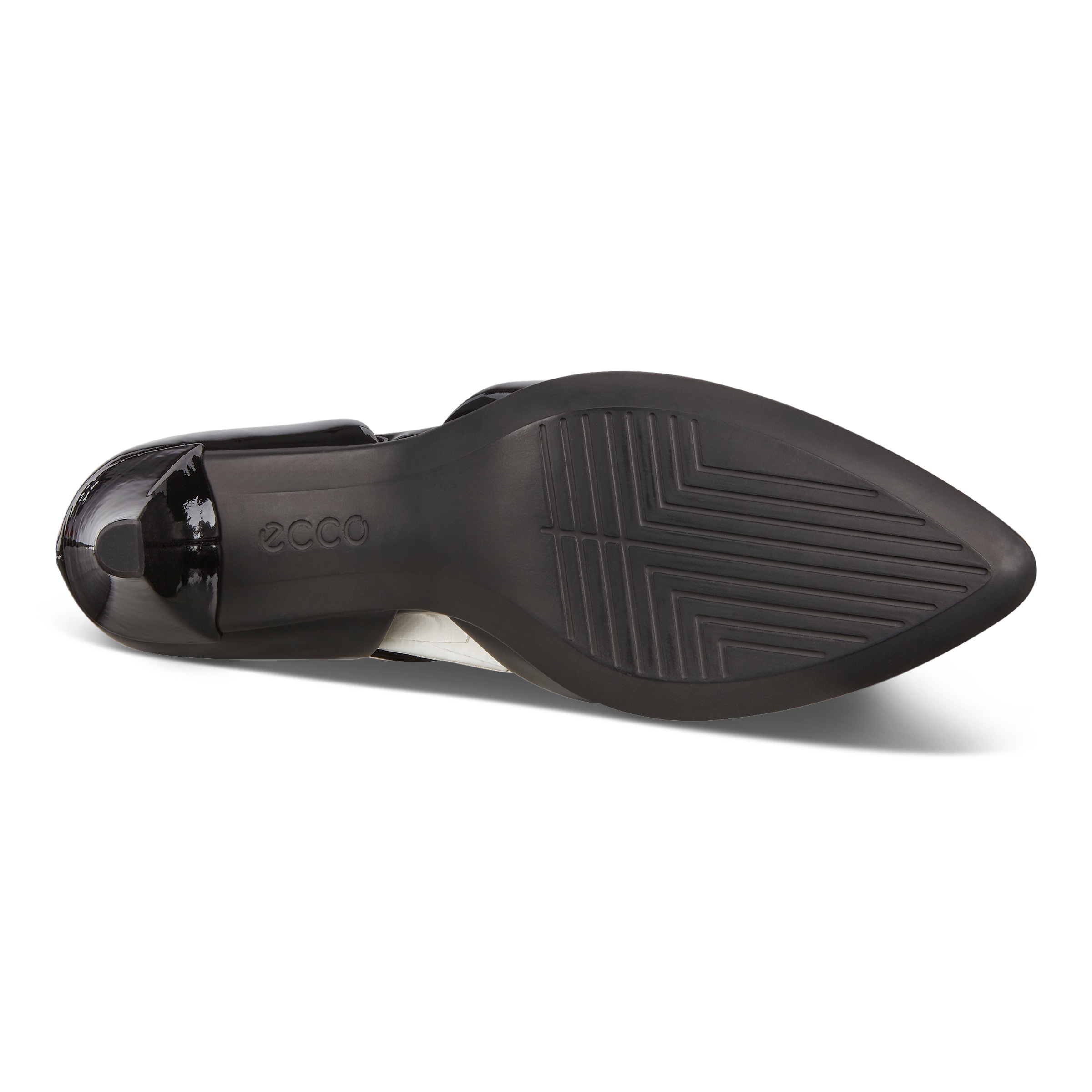 ECCO Women Shape 45 Pointy Sleek Ankle Strap Pump - Black - Sole
