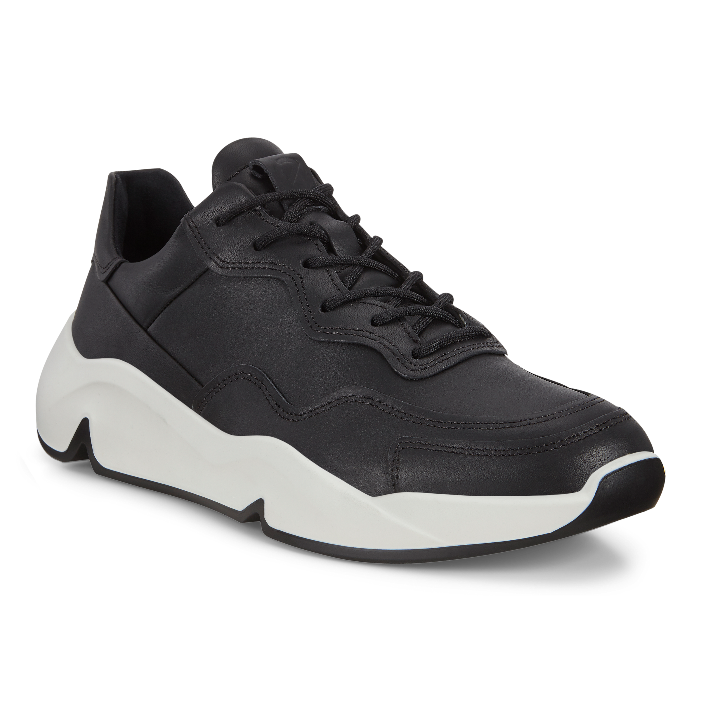 Men's ECCO® Chunky Sneaker Leather Platform Sneaker | Black