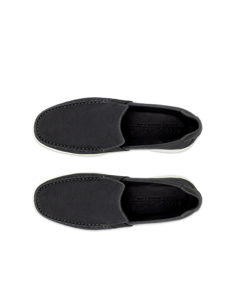 Men's ECCO® S Lite Moc Nubuck Moccasin - Black - Top left pair