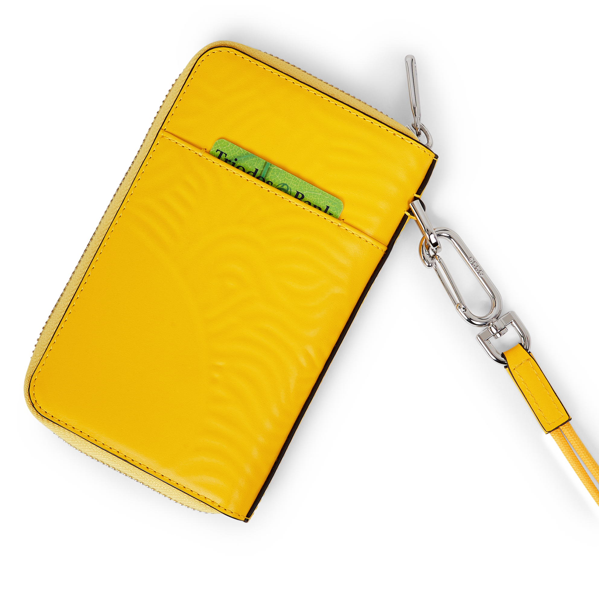 ECCO® Wallet Fingerprint Leather Phone Bag - Yellow - Back