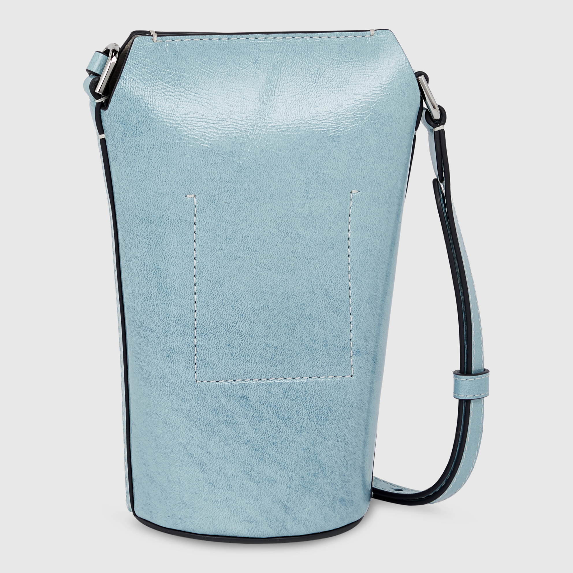 ECCO® Pot Double Indigo Leather Crossbody Bag - Blue - Back