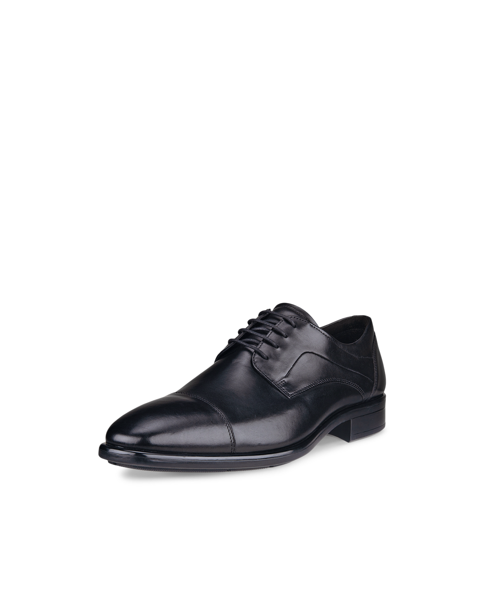 Men's ECCO® Citytray Leather Derby Shoe - Black - Main