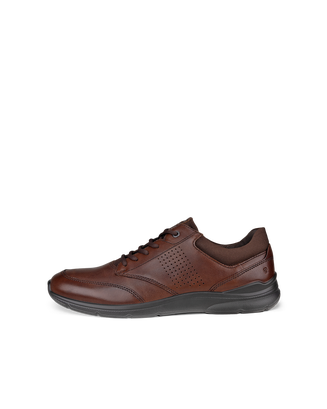 Men's ECCO® Irving Leather Lace-Up Shoe - Brown - Outside