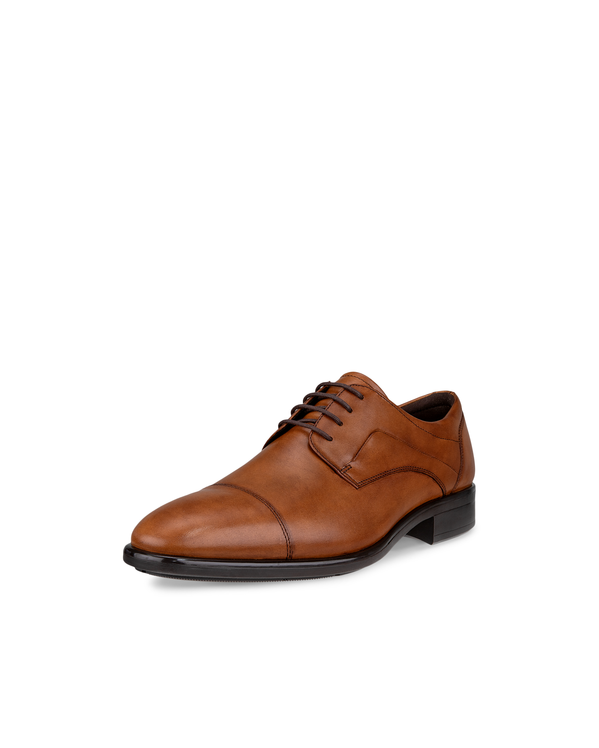 Men's ECCO® Citytray Leather Derby Shoe - Brown - Main