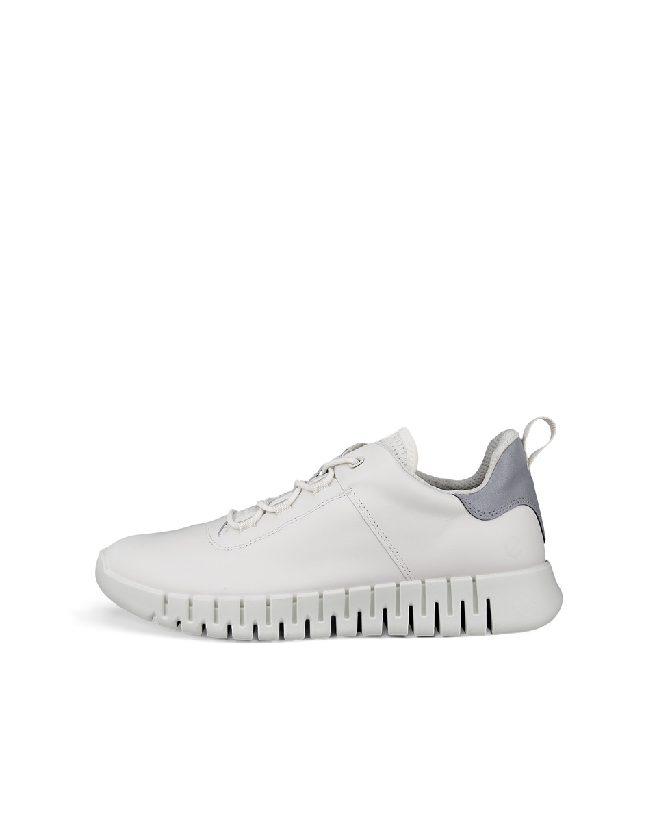 Men s ECCO Gruuv Leather Sneaker White