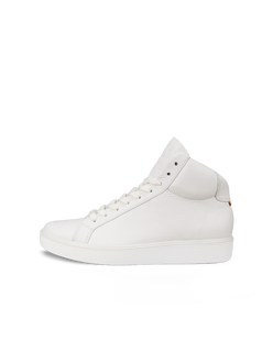 Women's ECCO® Soft 60 Leather High-Top Sneaker - White - Outside