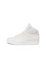 Women's ECCO® Soft 60 Leather High-Top Sneaker - White - Outside