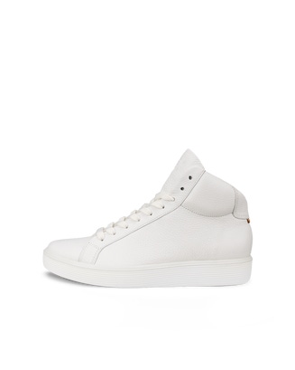 Women's ECCO® Soft 60 Leather High-Top Sneaker - White - Outside