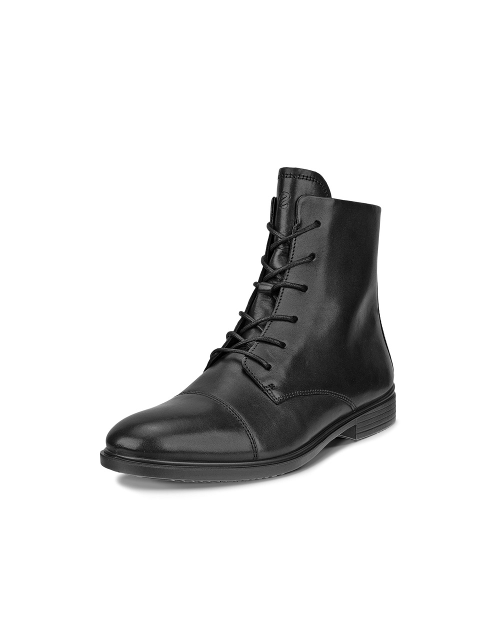 Women's ECCO® Touch 15 Leather Lace-Up Boot - Black - Main