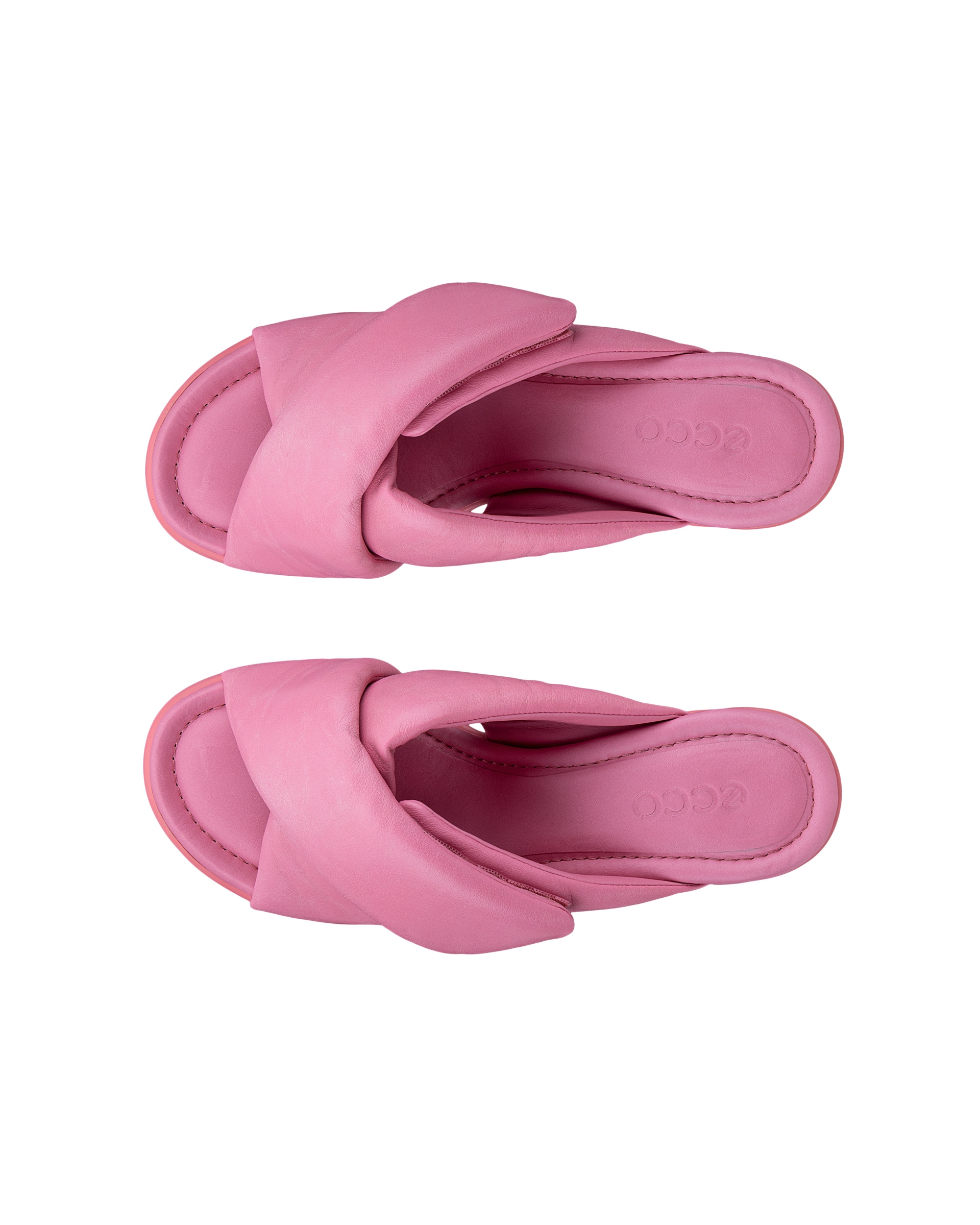 Sandalias de piel con tacón ECCO® Sculpted Sandal LX 55 para mujer - Rosa - Top left pair